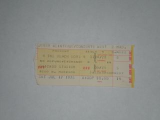The Beach Boys Concert Ticket Stub - 1976 - 15 Big Ones Tour - Chicago Stadium - Il