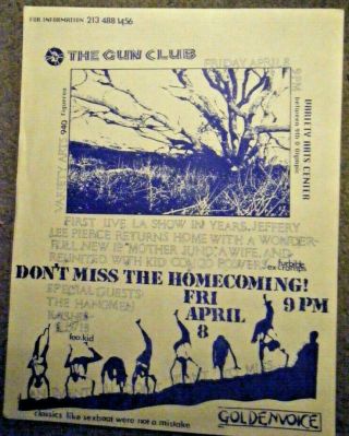 The Gun Club Concert Flyer 4/ 8/ 1988 Variety Arts Center,  L.  A.  Punk