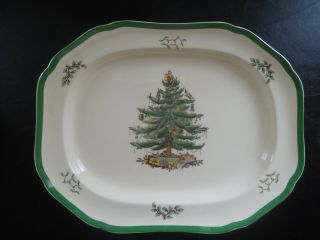 Spode Christmas Tree 16 " X 12 " Oval Serving Platter (made In England)