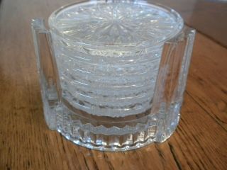 Marquis By Waterford Set Of 6 Crystal Coasters W/ Diamond Holder