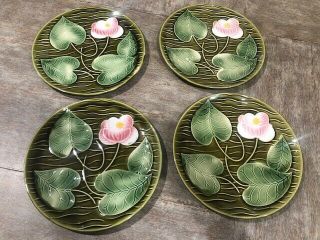 Majolica Plate Sarreguemines France Water Lily