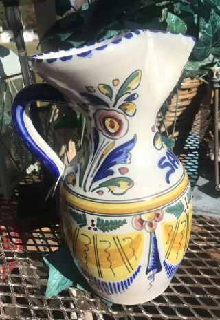 Isacu Toledo Water Pitcher Sangria Handcrafted Earthenware Pinch Spout