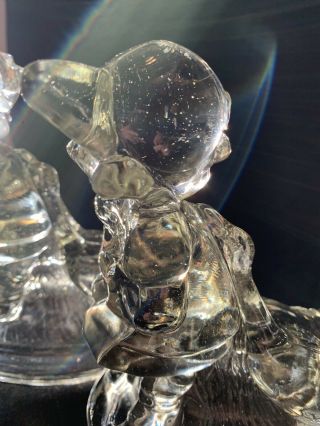 L.  E.  Smith Glass Co.  Clear Glass Bookends 
