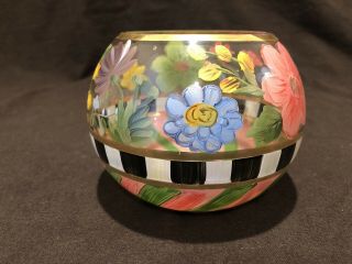 Mackenzie Childs Flower Market Globe Round Vase Gold 4 