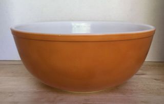 Vintage Pyrex Citrus Burnt Orange Large Mixing Bowl 404 4qt