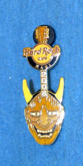 Hard Rock Cafe 2008 Maui Noh Mask 3 - Browned Horned Mask Pin (no.  42523)