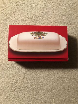 Nikko Happy Holidays Christmas 1/4 Lb Covered Butter Dish.