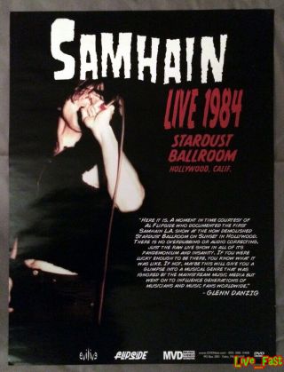Samhain Poster Live 1984 Dvd Promo Poster Vintage Retro Misfits Danzig Punk Rock