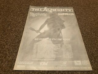(bebk65) Advert/poster 11x8 " The Almighty,  Wildhearts & Kerbdog Tour Dates