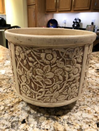 Weller Pottery Clinton Ivory Jardiniere No Chips No Cracks No Repairs Does Have