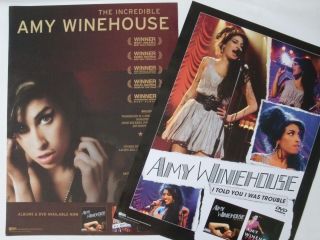 Amy Winehouse " I Told You I Was Trouble " 2 - Sided U.  S.  Promo Poster - Concert Shots