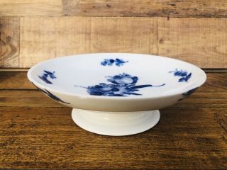Royal Copenhagen Pottery Bowl Braided Compote Pedestal Blue Floral Vintage