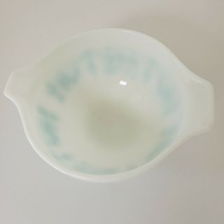 Pyrex Amish Butterprint Turquoise On White 1.  5 Pt Bowl Cinderella 5