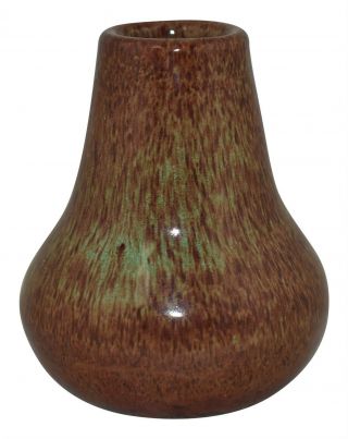 Vintage Pine Ridge Sioux Dakota Pottery Mottled Green And Brown Vase (cottier)