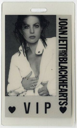 Joan Jett Authentic 1990 Concert Laminated Backstage Pass Hit List Tour Vip