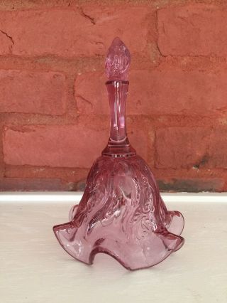 Vintage Fenton Art Rose Pink Ruffled Bell