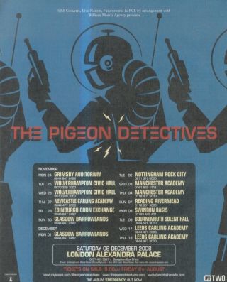 (nmem6) Advert/poster 11x9 " The Pigeon Detectives - Tour Dates 08