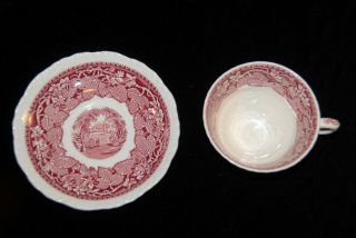Mason ' s Vista Pink Ironstone Vintage Transferware Coffee Cups & Saucers - 4 6