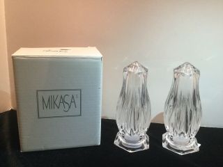 Mikasa Icicles 4 1/4 " Blown Glass Salt & Pepper Shakers