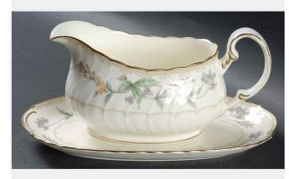 Noritake Brookhollow Butter Dish And Gravy Boat.