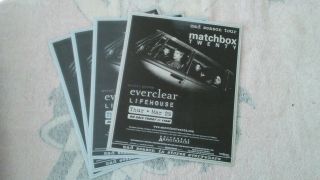 Rare Matchbox 20 Twenty Mad Season Tour Cards W/ Everclear & Lifehouse Set 4