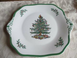 Vintage Spode Christmas Tree Platter Cake Plate