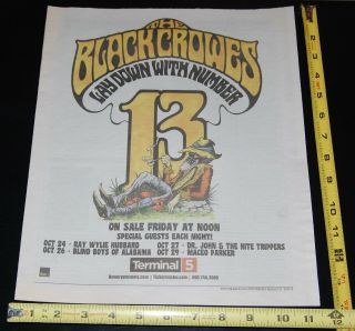 The Black Crowes Lay Down With Number 13 Tour 2013 Full Page Concert Ad