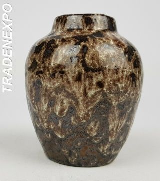 Vintage 60 - 70s Scheurich Keramik 550 - 10 Vase Brown W.  German Pottery Fat Lava Era