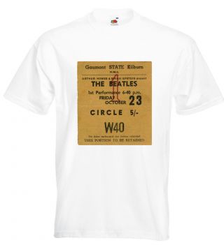 The Beatles Concert Ticket T Shirt Gaumont State Kilburn London 1964 John Lennon