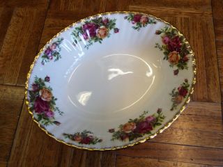 Royal Albert China 1962 Old Country Roses Oval Serving Bowl Nr