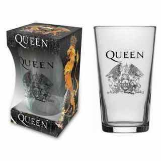 Queen - " Crest " - Beer Glass - Official Product - U.  K.  Seller