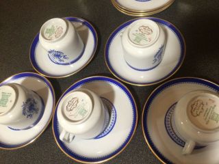 Copeland Spode for Tiffany Co.  5 demitasse Cups & saucers Newburyport Blue 3