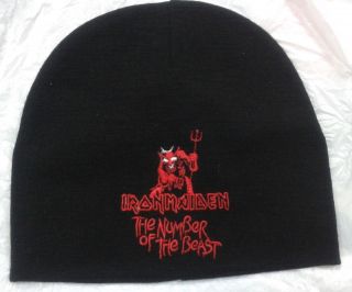 Beanie Iron Maiden The Number Of The Beast 2 Embroidered Cd Heavy Metal