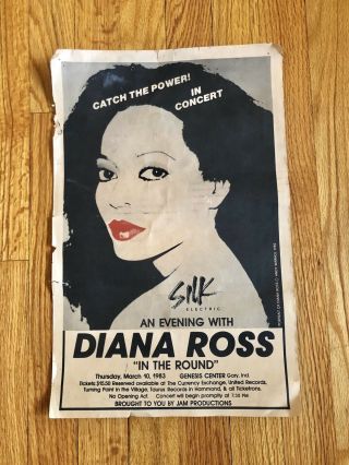 Promo Poster Warhol/ Diana Ross " In The Round " 1983 Genesis Ctr,  Gary,  Indiana