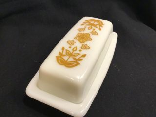 Vintage Pyrex Corelle Butterfly Gold 2pc 1/4 Lb Stick Covered Butter Dish