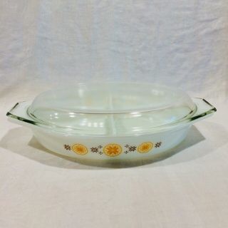 Pyrex Town And Country Divided Casserole With Lid