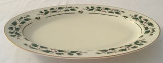 Vintage Fine China Japan Holly Holiday (fcj5) 14 " Oval Serving Platter