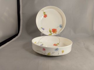 Set Of 2 Mikasa Just Flowers Coupe Soup Bowls