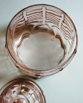 Vintage Depression Glass Pink Covered Candy Dish With Lid 2