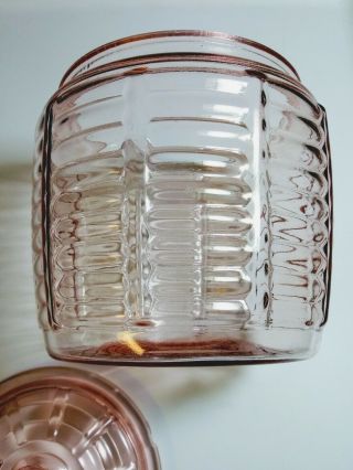 Vintage Depression Glass Pink Covered Candy Dish With Lid 3