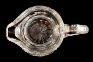 Vintage Hand Cut Glass Pitcher Small Star Pinwheel 5.  5 
