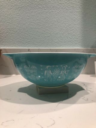 Pyrex Turquoise Amish Butterprint Pattern Cinderella Mixing Bowl 444
