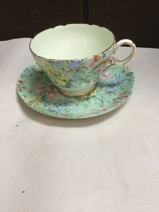 Shelley Bone China Porcelain Melody Chintz Design Cup Saucer