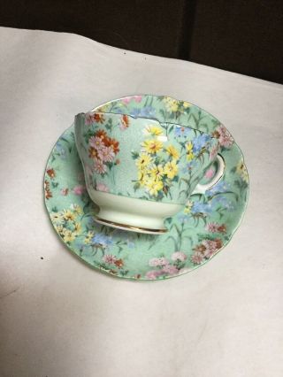 Shelley Bone China Porcelain Melody Chintz Design Cup Saucer 5
