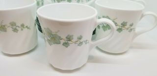 Vintage Set of 8 Corning Corelle Cup /Mugs & Saucers Callaway Ivy Pattern 8 oz. 3