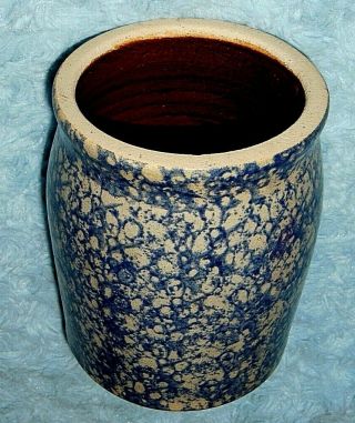 Beaumont Brothers Pottery 1991 S.  R.  (Rucker) Blue Spongeware 5 