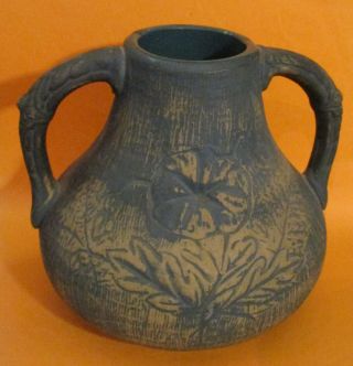 Vintage Red Wing Union Stoneware Brushware Double Handled Vase (cond. )