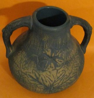 Vintage Red Wing Union Stoneware Brushware Double Handled Vase (Cond. ) 2