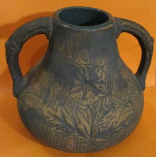 Vintage Red Wing Union Stoneware Brushware Double Handled Vase (Cond. ) 6