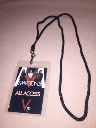 Maroon 5 Five V Tour Vip All Access Backstage Pass Meet & Greet With Lanyard